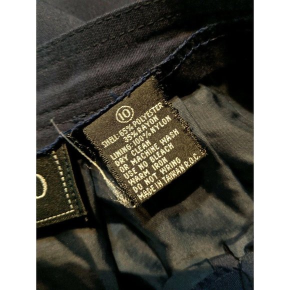 Domino Navy Blue Skirt Size 10 Modest Womens Front Slit Lined - Picture 5 of 5